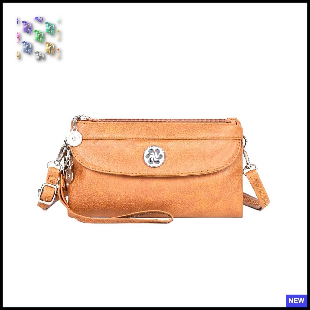 Vegan Leather Crossbody Bag Mini Purse Wristlet Strap Adjustable Chic - Picture 1 of 7